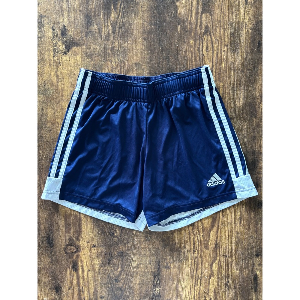 Adidas Aeroready Navy Blue White 3 Stripe Athletic Shorts Womens XS